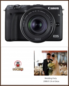 ミラーレスデジタルカメラ　キャノン EOS M3　レンタル6-8日間プラン　フォトブック付